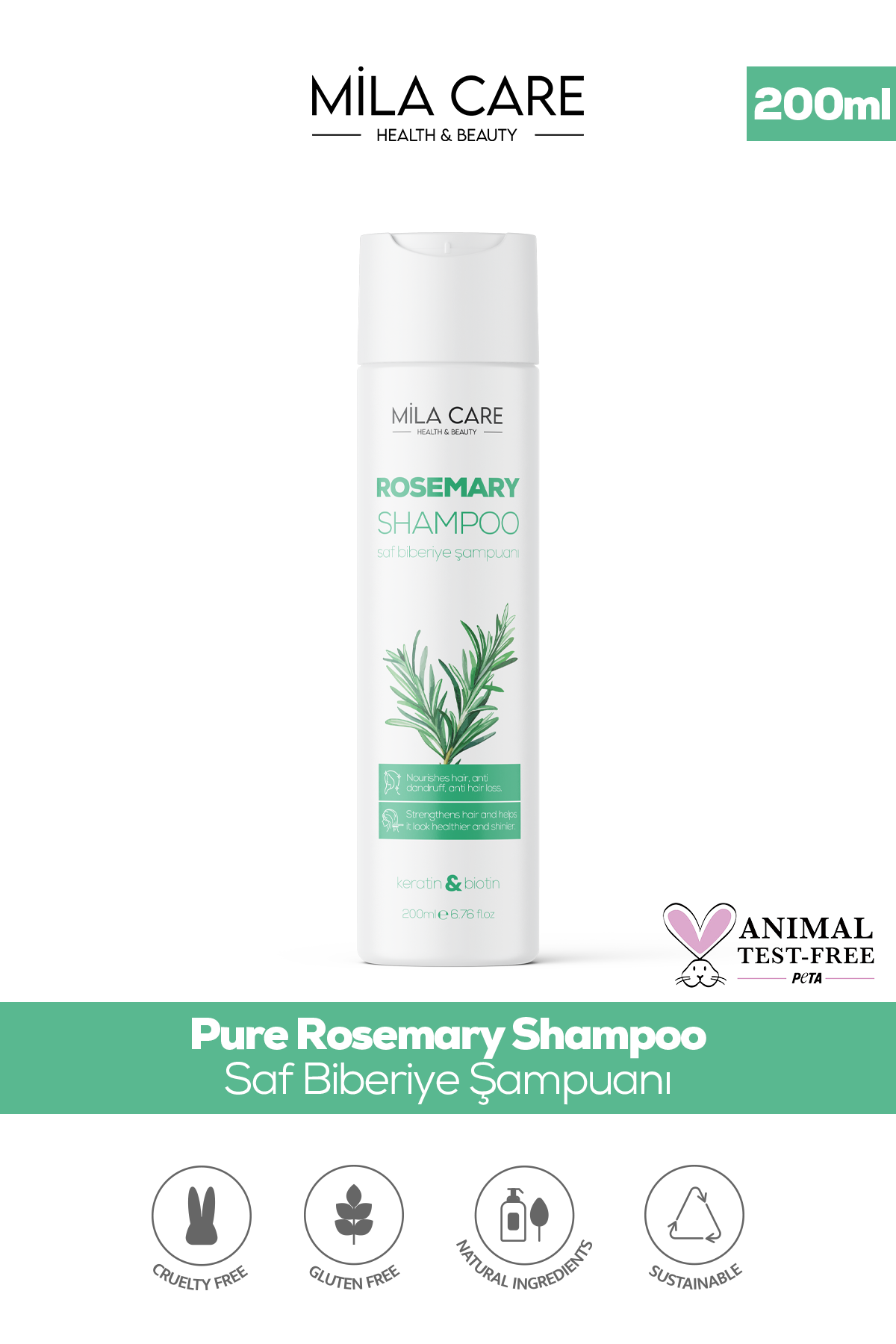 Pure Rosemary Shampoo Saf Biberiye Şampuanı